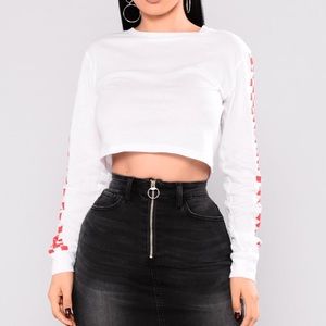 White fashion nova crop top